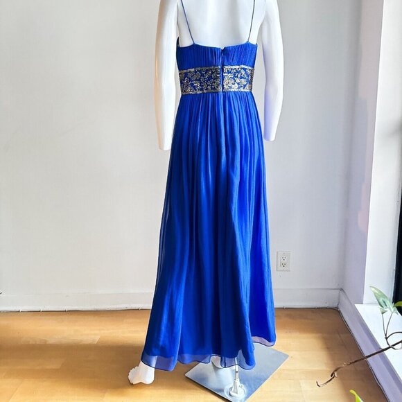 Aidan Mattox All Silk Beaded Empire waist Maxi Gown 8 - Picture 8 of 10